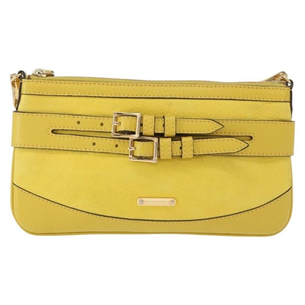 Burberry Vintage Leather Yellow Leather Shoulder Bag Bag